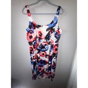 Luxe By Carmen Marc Valvo Dress‎ Womens 12 Sleeveless Floral Print Scoop Neck